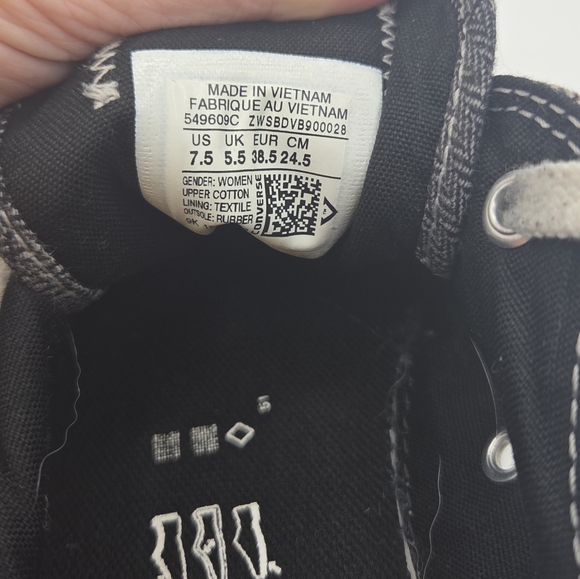 Converse Black and White Women's Sneakers - Picture 6 of 6